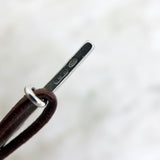 Smoky-Blue Crystal and Leather Tassel Necklace