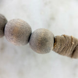 Gray Wood, Crystal, and Leather Multi-Strand Necklace