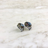 Sterling Silver, Topaz, and Multicolor Sapphire Ear Clips