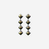 Sterling Silver and 22K Gold Parlu Square Drop Earrings