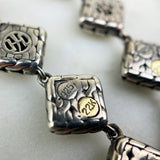Sterling Silver and 22K Gold Parlu Square Drop Earrings