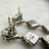 Sterling Silver and 22K Gold Parlu Square Drop Earrings