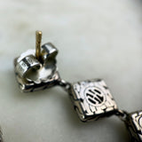 Sterling Silver and 22K Gold Parlu Square Drop Earrings