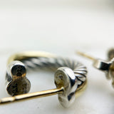 Sterling Silver and 18K Yellow Gold Small Crossover Hoops