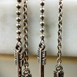 Sterling Silver Heart Arrow Earrings