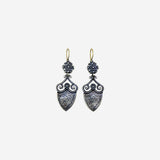 Sterling Silver Shield Drop Earrings