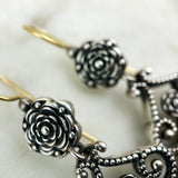 Sterling Silver Shield Drop Earrings