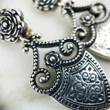 Sterling Silver Shield Drop Earrings