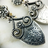 Sterling Silver Shield Drop Earrings