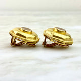 19K Yellow Gold and Intaglio Bee Ear Clip Earrings