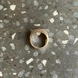 Sterling Silver and Fossilized Dinosaur Bone Signet Ring
