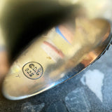 Sterling Silver and Fossilized Dinosaur Bone Signet Ring