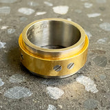 Stainless Steel and 18K Yellow Gold Santos 100 Ring
