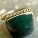 Sterling Silver and Bloodstone Jasper Exotic Stone Ring