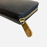 Navy-Blue Vernis Monogram Zippy Wallet