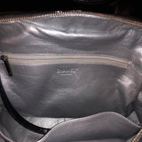 Modern Chain E/W Black Patent Leather Tote