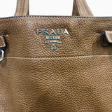 Brown Vitello Daino Side Pocket Tote