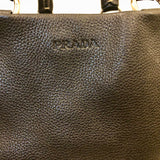 Black Leather Small Vitello Daino Tote