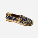 Metallic Jacquard Round-Toe Espadrilles