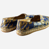 Metallic Jacquard Round-Toe Espadrilles