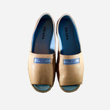 Light-Tan Leather Platform Espadrilles