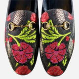 Horsebit Floral Brocade Loafers