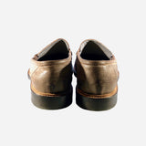 Brown Round-Toe Leather Loafers