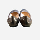 Gray Round-toe Ballet Flats