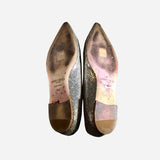 Gold and Silver Glitter Pointed-Toe Flats