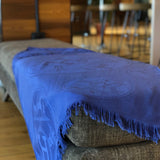 Blue Herringbone 'Ex Libris' Stole