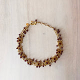 Gold-Tone and Crystal Beaded Choker Necklace
