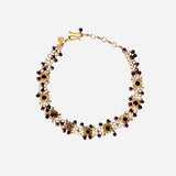 Gold-Tone and Crystal Beaded Choker Necklace