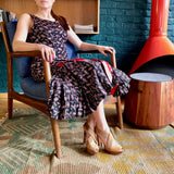 Red and Black Embroidered Cocktail Dress