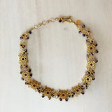 Gold-Tone and Crystal Beaded Choker Necklace