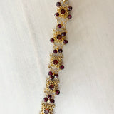 Gold-Tone and Crystal Beaded Choker Necklace