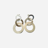 Sterling Silver Circular Drop Earrings