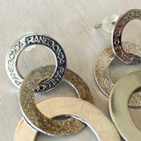 Sterling Silver Circular Drop Earrings