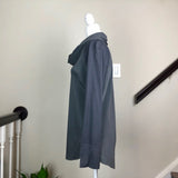 Cowl-Neck Slate Gray Long Sleeve Blouse