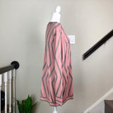 Blush Pink and Gunmetal Geometric Cardigan