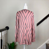 Blush Pink and Gunmetal Geometric Cardigan