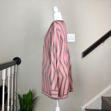 Blush Pink and Gunmetal Geometric Cardigan