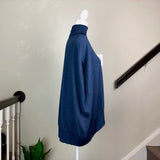 Metallic Navy Turtle-Neck Sleeveless Sweater