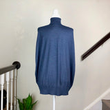 Metallic Navy Turtle-Neck Sleeveless Sweater