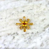 18K Yellow Gold and Citrine Brooch