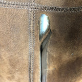 Brown Suede and Shearling Mid-Length Coat