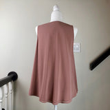 Dusty Rose Sleeveless V-Neck Silk Blouse