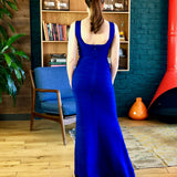 Cobalt-Blue Aleah Bandage Floor-Length Dress