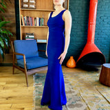 Cobalt-Blue Aleah Bandage Floor-Length Dress