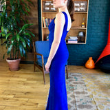 Cobalt-Blue Aleah Bandage Floor-Length Dress