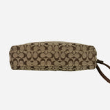 Leather-trimmed Monogram Tan Wristlet